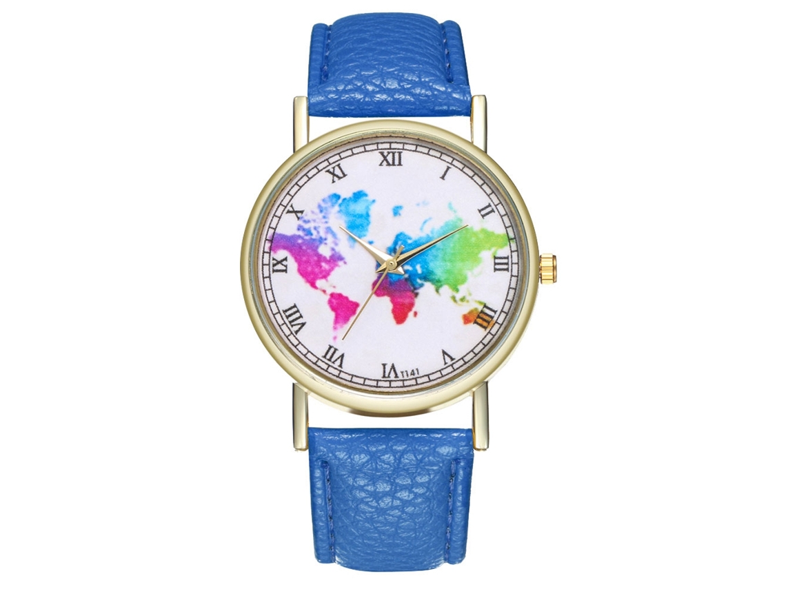 Relógio de Pulso Casal Quartz Estudante com Cinto Pu e Dial Redondo Safira