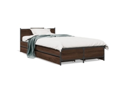 Bed Frame, Bed Frames Vidaxl Marrom Madeira Processada (75 X 190 Cm)