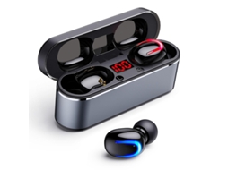 Fones Bluetooth 5.0 Tws Mini Ultra Leve Microfone Integrado Ipx7 Carregamento Rápido Cinzento