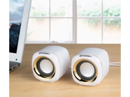 Mini Alto falantes Usb com Fio para Computador MDUG (branco)