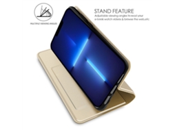 Capa Para Iphone 13 Pro Pele Sintética Magnética Com Porta-cartões Dourado