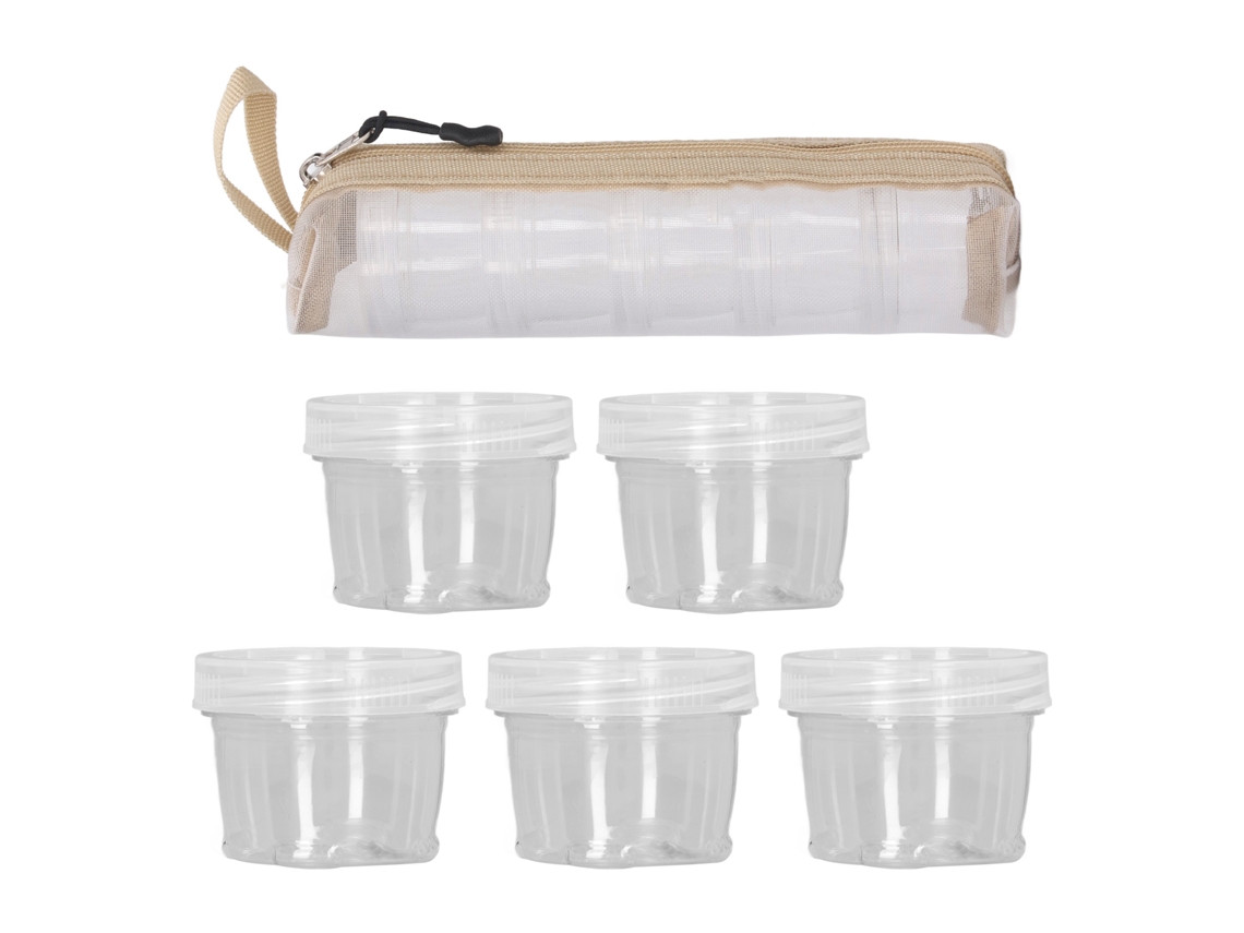 Caixa de Temperos Camping Portátil 5pcs 40ml Branco