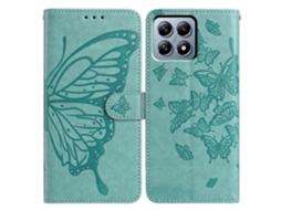 Capa Tkdaddy Para Xiaomi 15t Com Estampa De Borboleta E Suporte Tipo Carteira Em Couro Pu, Capa Flip Com Alça, Verde