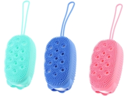 Conjunto De 3 Escovas Banho Esfoliantes Silicone Ultra Multifuncionais Para Adultos, Para Banho E Corpo, Em Gel De Cor