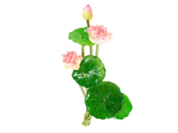 Laxiscreed Vaso Com Flor De Lótus Artificial Em Seda E Folhas De Vidro Para Decoração Natural