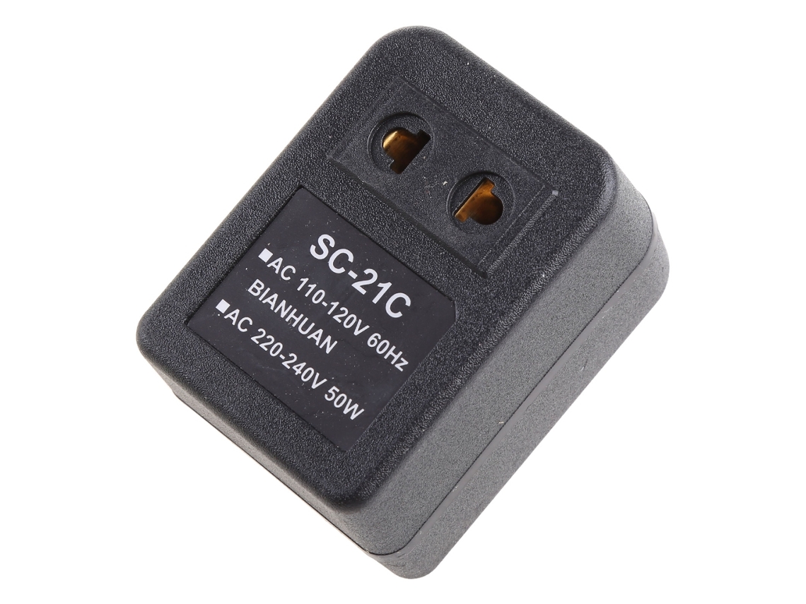Adaptador Conversor De Voltagem Mais Recente, 110v Eua Para 220v Eua/ue, Preto, 1 Unidade