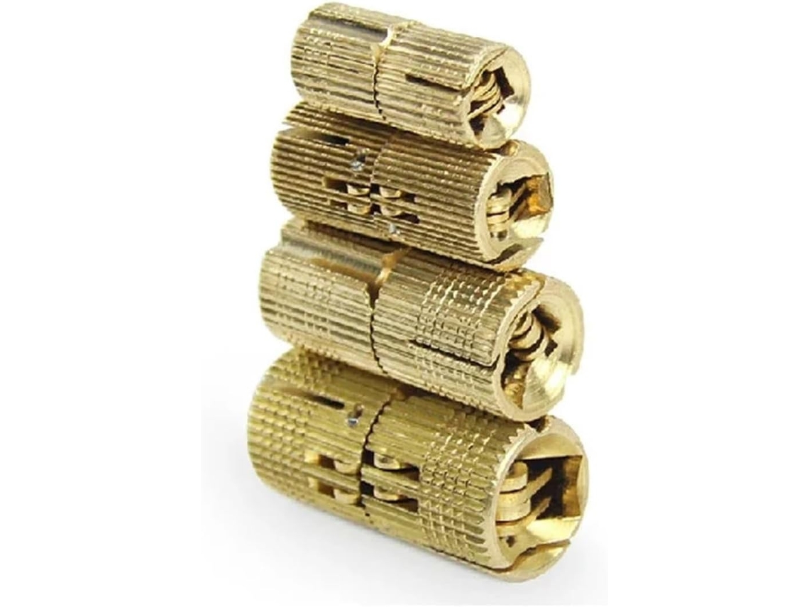 Conjunto De 4 Dobradiças Cilíndricas Cobre, 8 Mm A 16 Mm, Para Portas