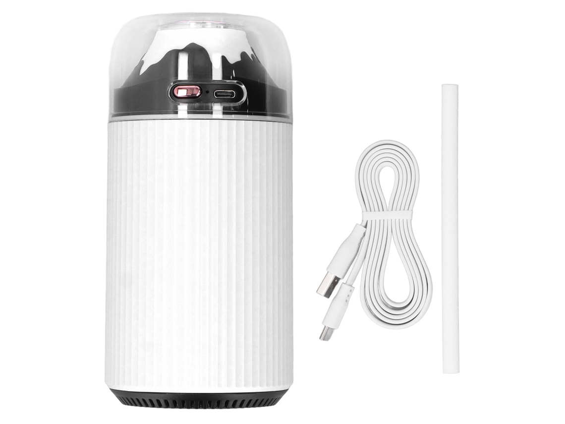 Umidificador portátil 300ml com luz de noite USB mini 2 em 1 para carro e escritório branco S/MARCA