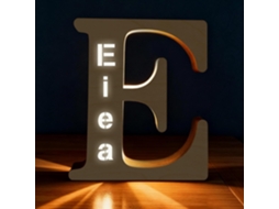 Luminária Noturna De Madeira Led Personalizada Com Letra Esculpida