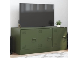 Vidaxl Móvel De Tv 99x39x44 Aço Verde Azeitona