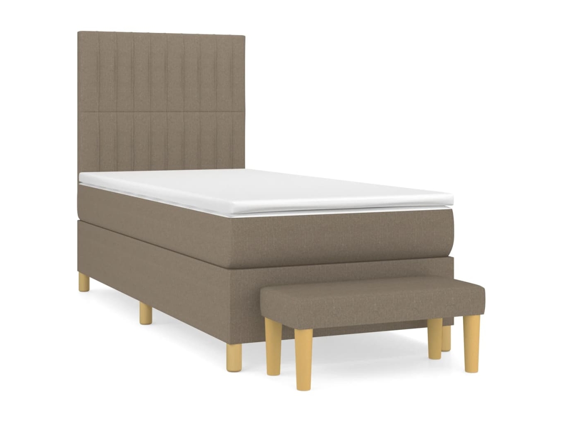 Box Spring Bed, Box Spring Beds Vidaxl Cinzento-acastanhado Tecido (90 X 200 Cm)