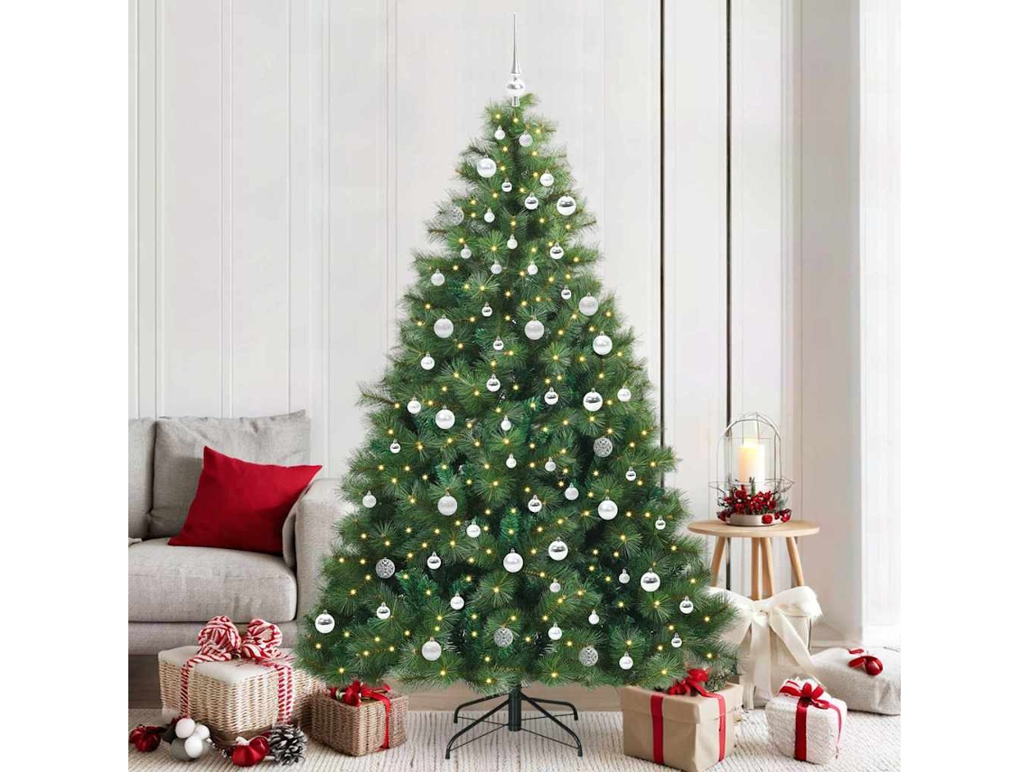 Vidaxl Árvore De Natal Artificial Com 300 Leds Verde 210 Cm Pe E Pvc