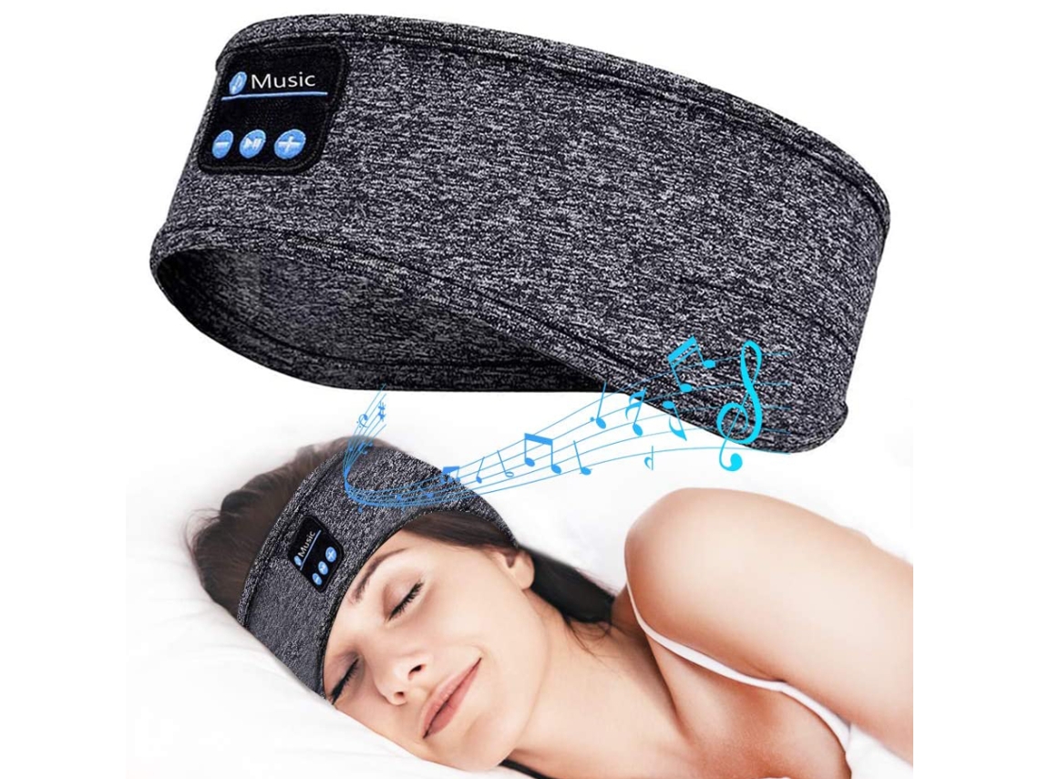 Faixa de Cabeça Bluetooth para Dormir JIAPEI com alto-falantes finos, confortável, cinza