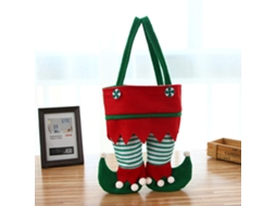 Sacolas de Natal com duende, largas de listras para festas e presentes natalícios LAXISCREED