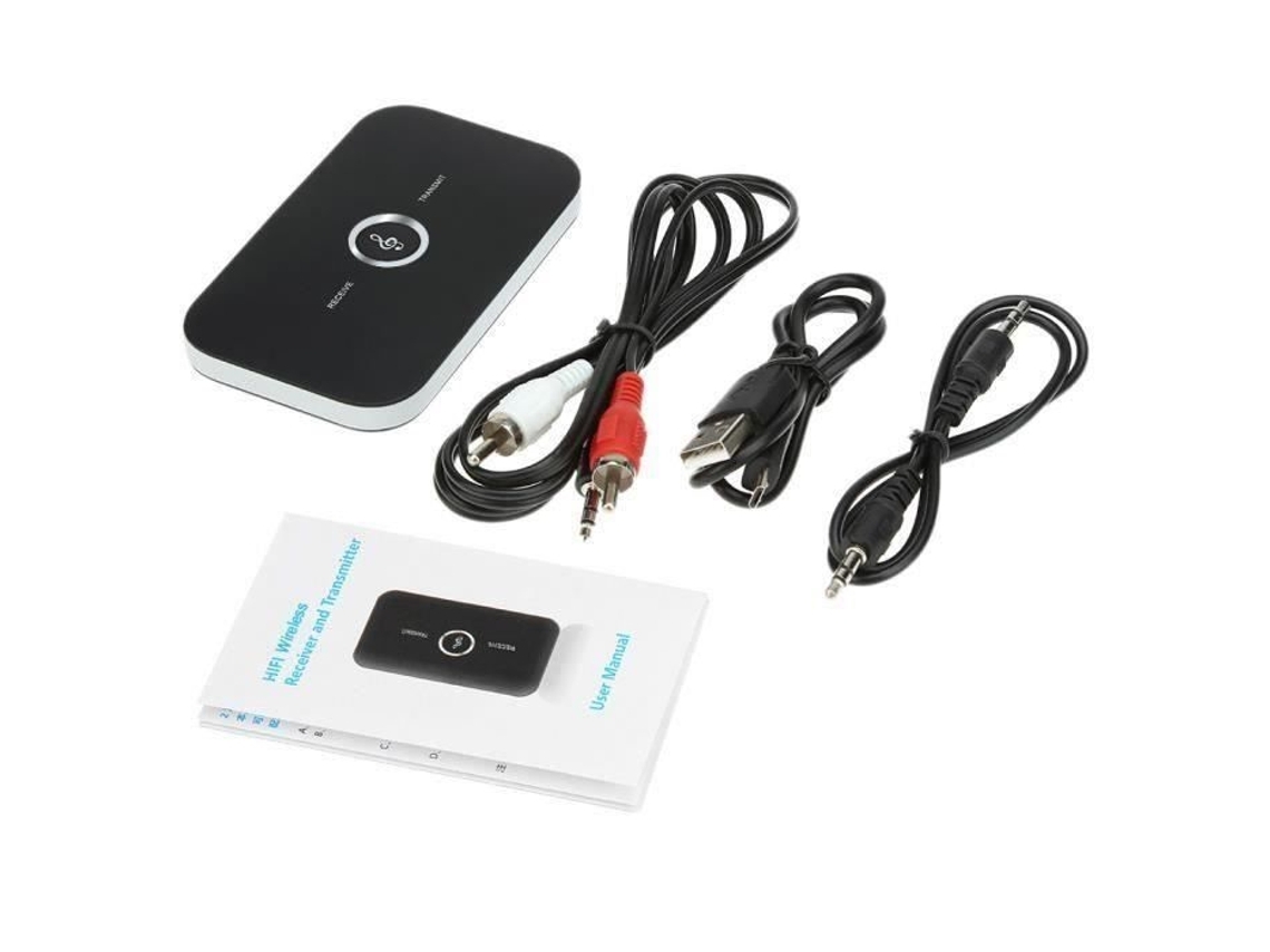 Docooler B6 2 Em 1 Transmissor E Receptor Bluetooth Sem Fio A2dp Adaptador De Áudio Bluetooth Leitor De Áudio Portátil Aux 3 5 Mm Preto*