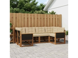 Vidaxl Conjunto De Sofás Para Exterior 6 Unid. Natural E Bege