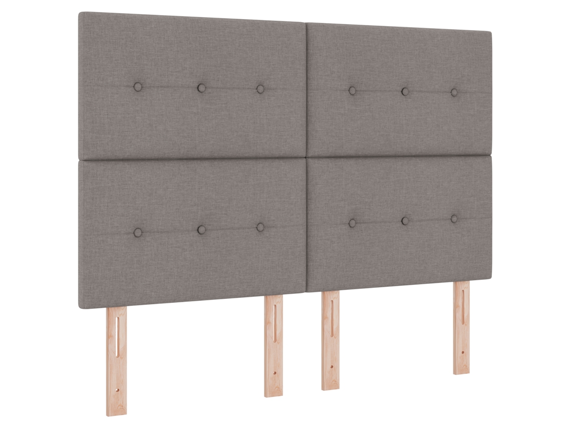 Conjunto 1 Cama Box Vidaxl Castanho-acinzentado Tecido (140 X 190 Cm)