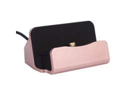 Suporte de telefone com interface micro de carregamento dourada