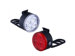 Rebe-conjunto De Luzes Para Bicicleta Ld-2209 Recargable Por Usb Super Brilhante 4 Led 4 Modos Impermeável 400mah Luz Dianteira E Traseira