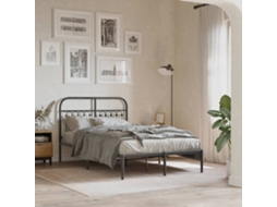 Estrutura De Cama Com Cabeceira 120x200 Cm Metal Preto