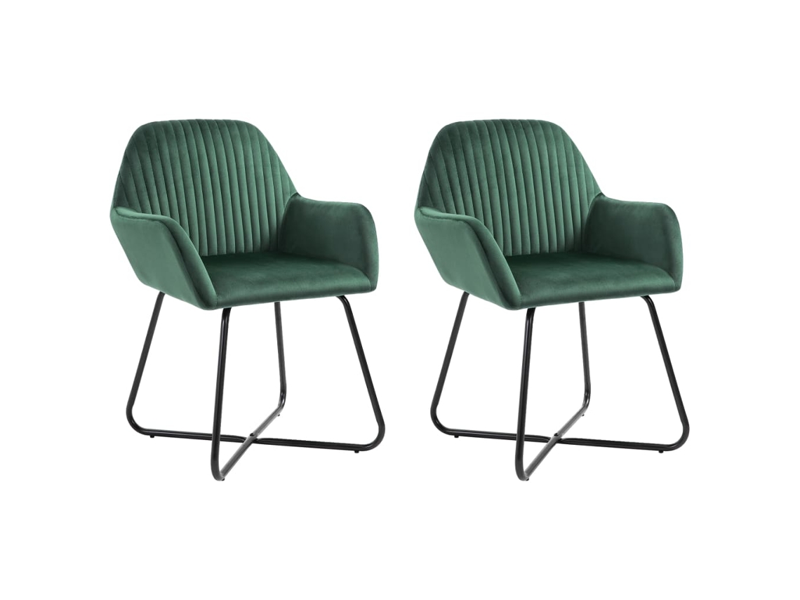 Vidaxl Cadeiras De Jantar 2 Pcs Veludo Verde