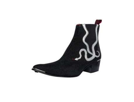 Botas De Homem Jeffery West Chelsea Snake Crell Pele Prateado (43)