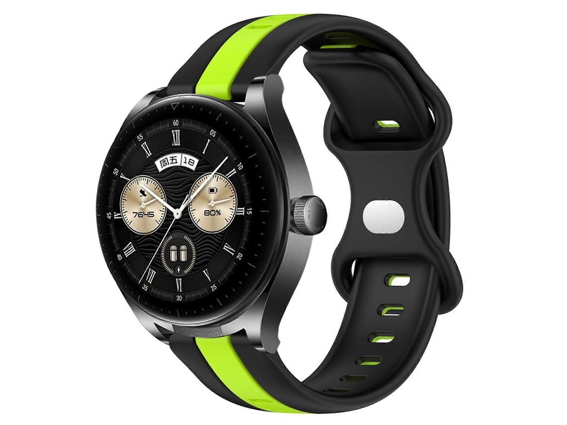 Pulseira De Silicone Bicolor Com Fecho Borboleta De 20 Mm Para Huawei Watch Buds