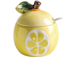 Potinho de Condimentos Nova Line de fruta, 250ml, com tampa e colher, marca S/MARCA
