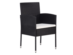 Maison Exclusive - Cadeiras De Jardim C/ Almofadões Branco Nata 4pcs Vime Pe Preto