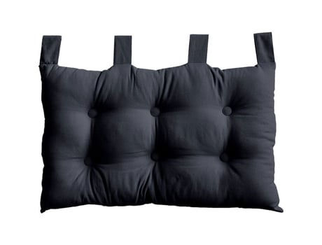 Almofada De Cabeceira De Algodão Com Pernas Abotoadas Cinza Escuro 70 X 45 Cm Eminza