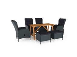 Vidaxl 7 Pcs Conjunto De Jantar Para Jardim Cinzento-escuro