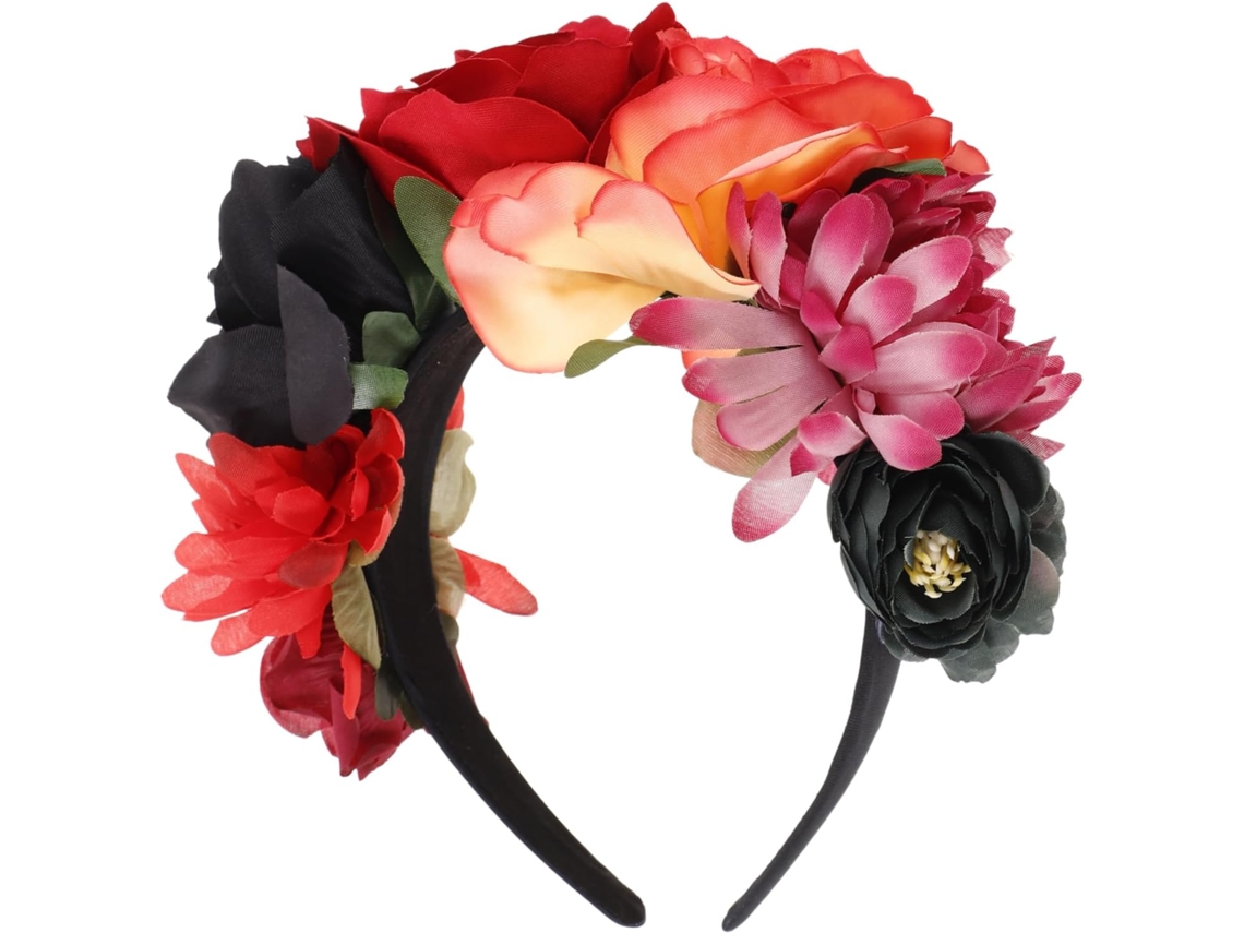 Tiara De Flores Rosa Para O Halloween, Acessório De Cabelo Para Mulheres.