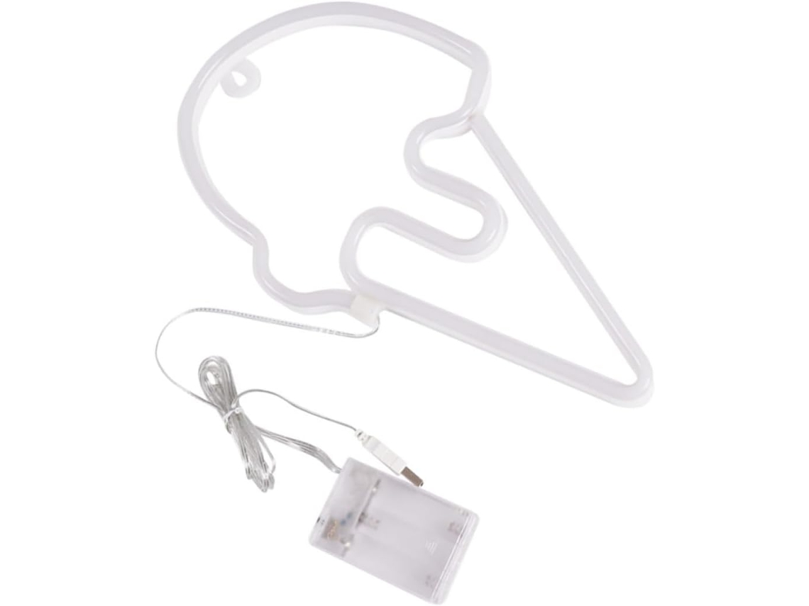 Luminária Led Neon Decorativa em Formato de Sorvete com Dupla Alimentação para Quarto e Sala de Jogos. SFUSHOS