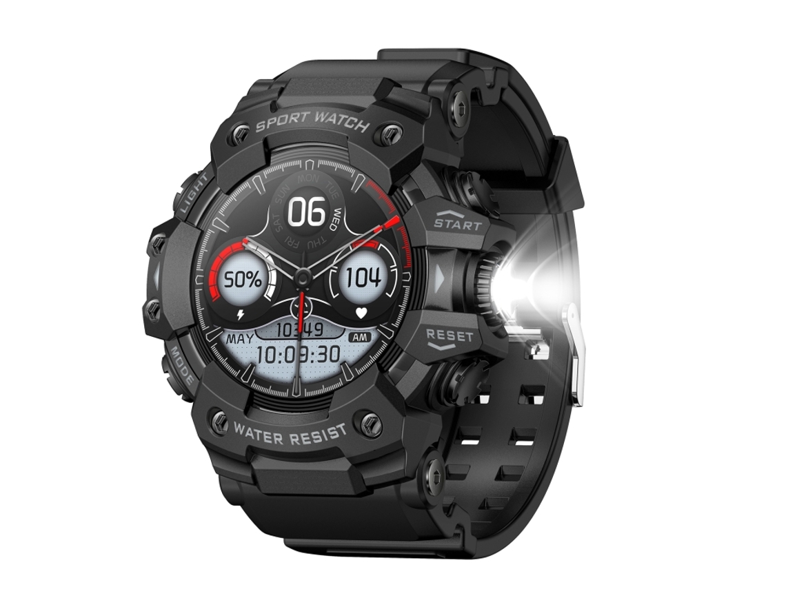 (preto) Smartwatch Esportivo Com Tela Redonda Tft De 1,32 Polegadas, Monitoramento De Oxigênio No Sangue E Lembrete De Chamadas.