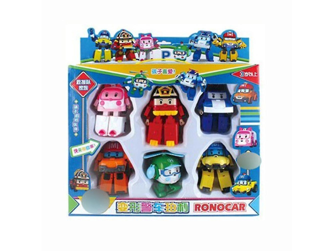 Rion 6 Em 1 Desenho Animado Coreano Robocar Poli Transformação Robô Carro Brinquedo Conjunto Aquaforge