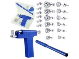 Piercing De Orelha, Kit De Ferramentas Para Piercing Com Brincos De Aço Inoxidável (azul) Spqment