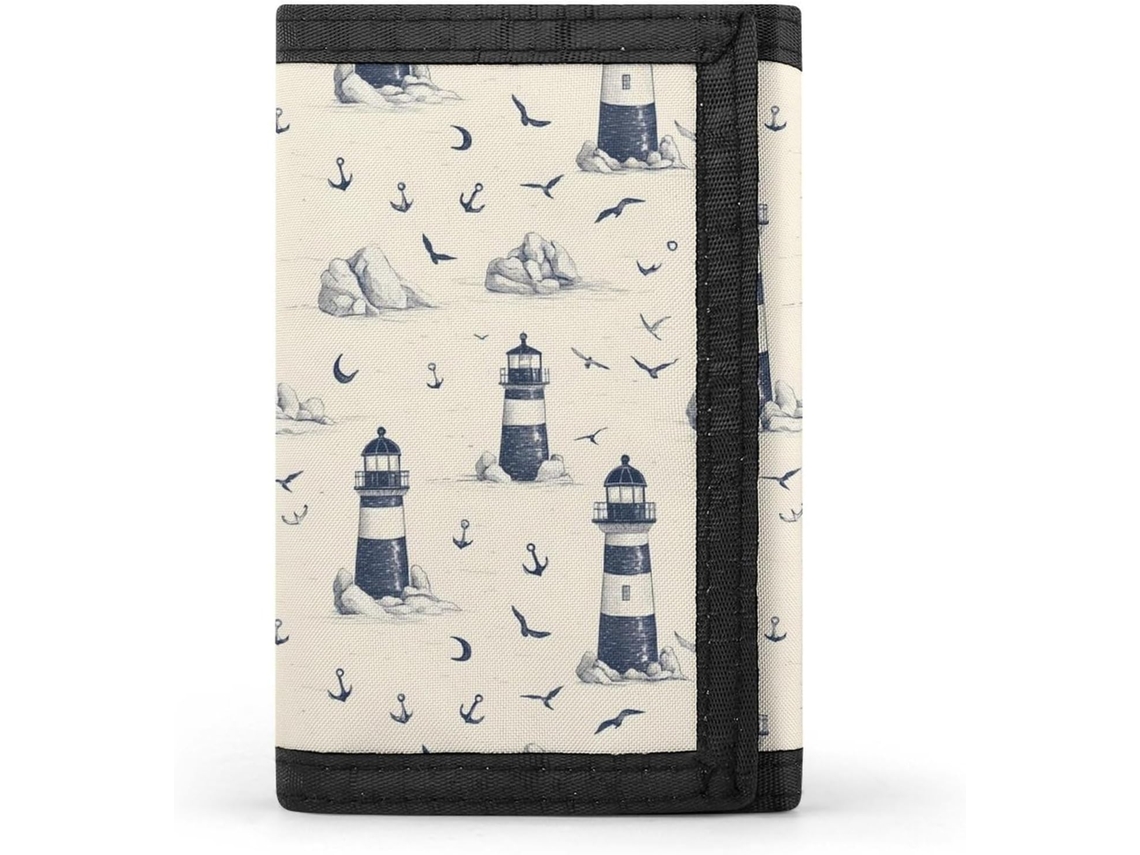 Pasta Masculina com Estampa de âncora e gaivota, para viagens e escritório