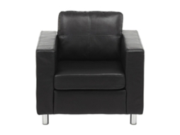 Poltrona Clássica Ackley VENTE-UNIQUE.PT (Preto - Pele sintética - 86x75x77 cm)