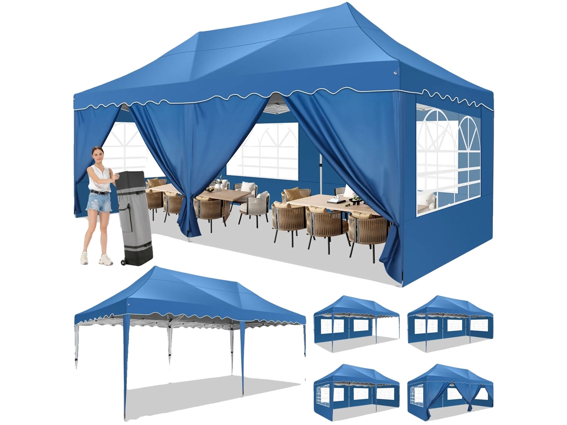 Tenda De Cobertura, Impermeável, Montagem Fácil, Azul