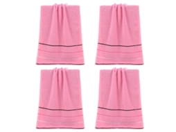 Conjunto de Toalhas de Mãos NEVEANCE Absorvente Banho Mão Rosto Algodão Rosa - 4pcs (33x73cm)