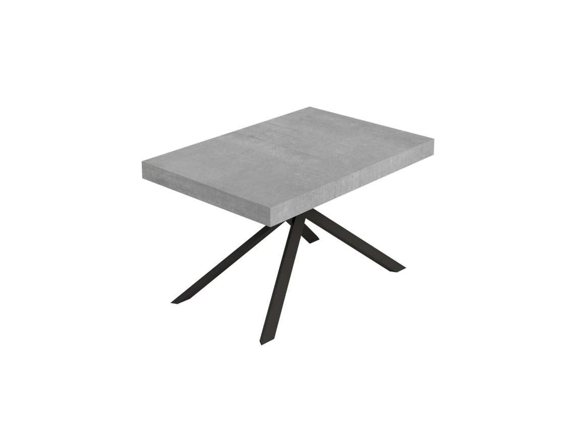 Mesa Extensível Niket 130/234x90 Cm Concreto Pernas Antracite Itamoby