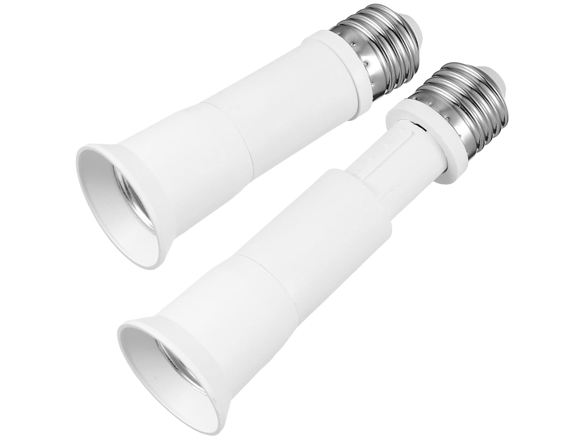 Cabo Extensor Para Soquete De Lâmpada E27, 2 Peças, Branco | Metal E Pc