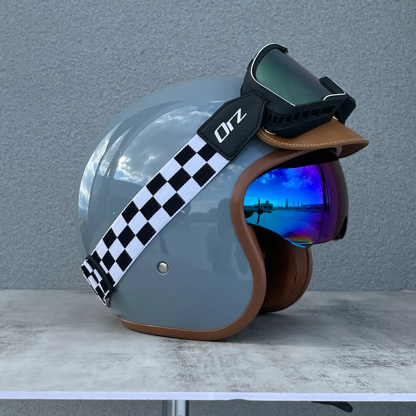 Capacete Semi-aberto (xxl) Em Abs, Com Certificação Dot E Proteção Uv.