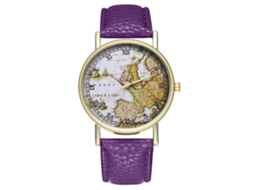 Relógio de quartzo elegante e moderno para homens/mulheres, ideal para presente e decoração (roxo)