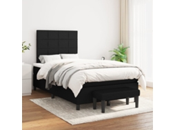Vidaxl Cama Com Molas/colchão 120x200 Cm Tecido Preto
