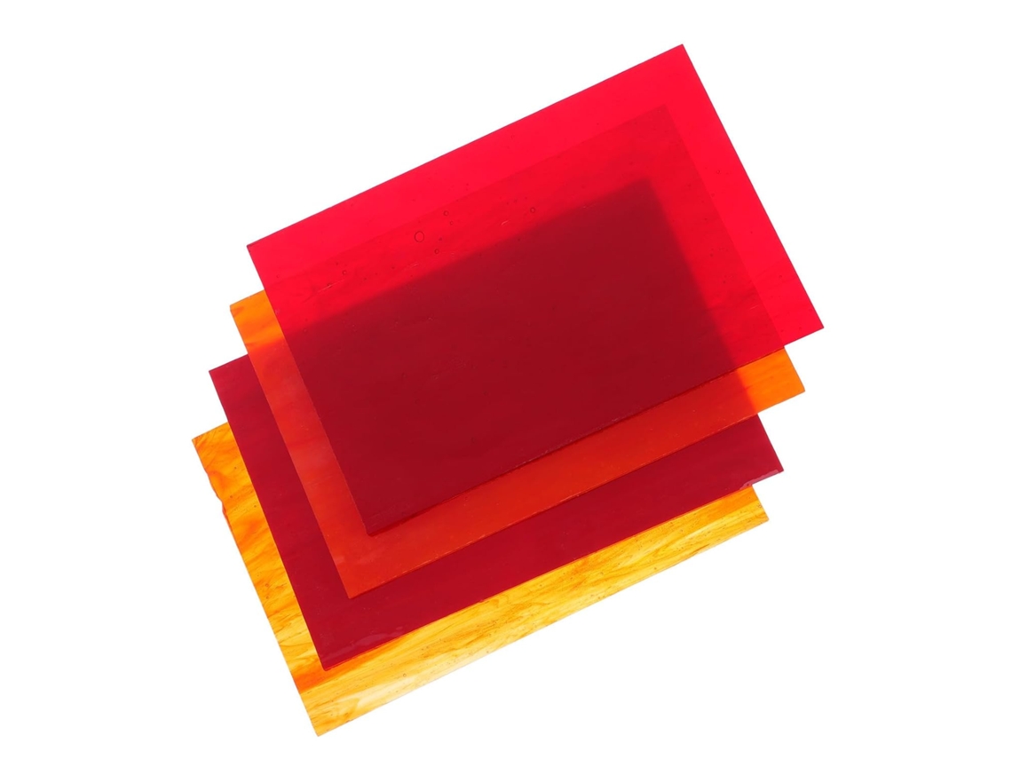 Conjunto De 4 Placas De Vitral Coloridas De 10 X 15 Cm Para Projetos De Faça Você Mesmo.