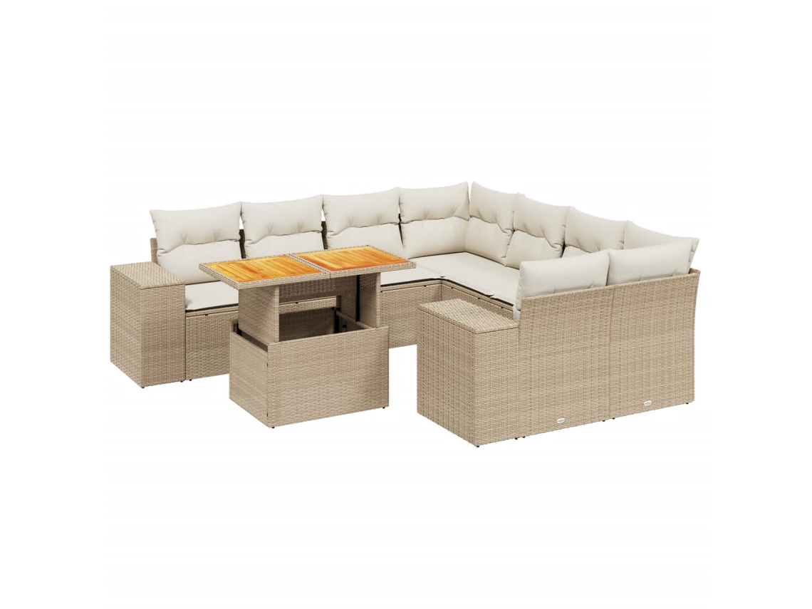 Garden Sofa Set, Garden Sofa Sets Vidaxl Bege Rattan / Vime (n/a)