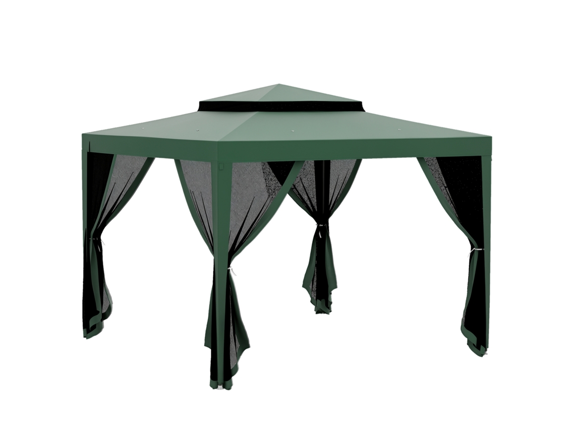 Tenda de Jardim Tipo Gazebo 3x3m, com Tela Mosquiteira, Teto Duplo SINI TECH STORE