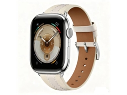 Bracelete para Apple Watch 46/49/45/44mm Couro Genuíno com Design em Blocos de Cores Starlight XIAOMOYU