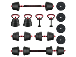 Conjunto 1 Conjunto De Halteres Vidaxl Preto Pvc (132 X 21 X 21 Cm)
